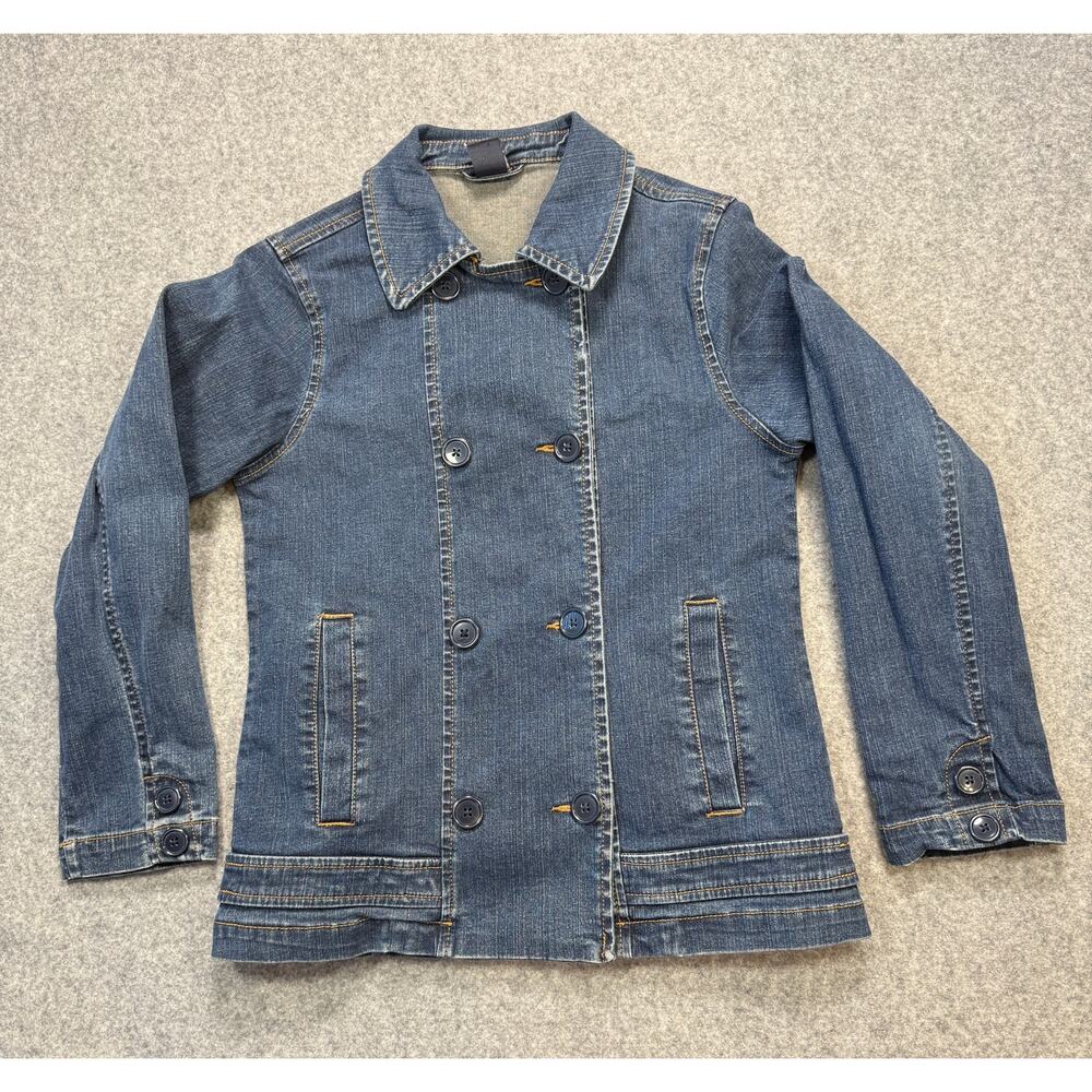 Girl's Gap Denim Double Breasted Denim Blue‎ Jean Jacket Size XL Size 12